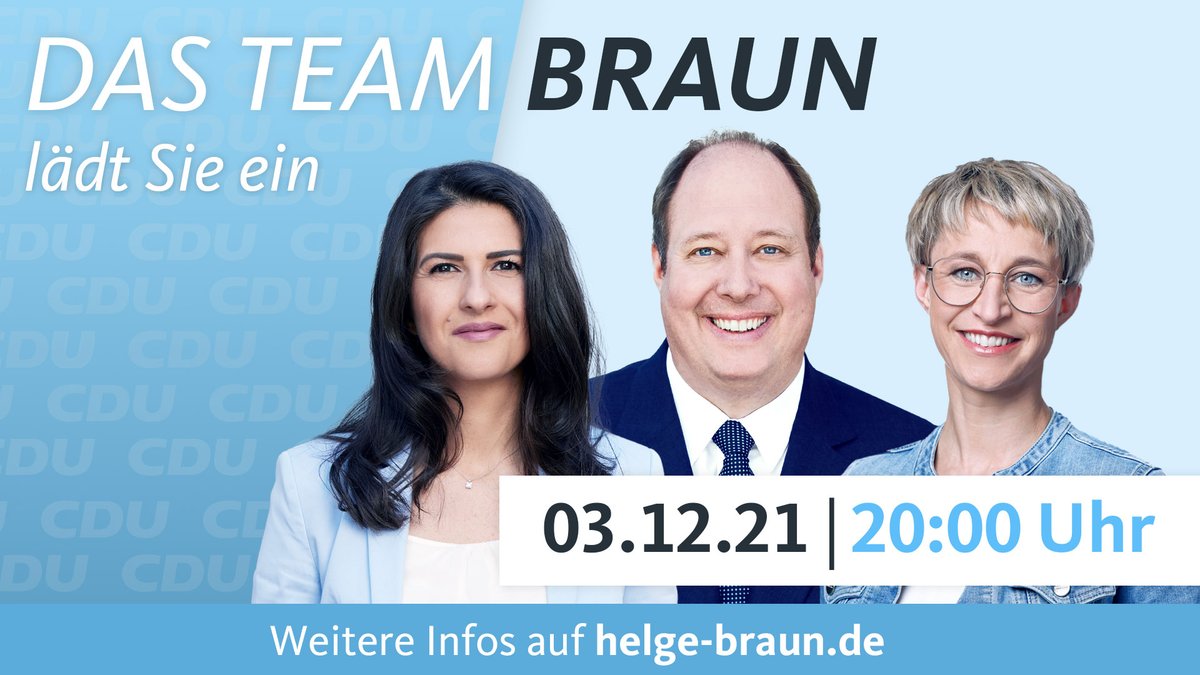 Morgen Abend - 20 Uhr
#cduvorsitz #cdu #teamcdu #teambraun #neuestaerke #neuecdu