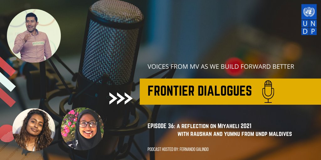 This week on #FrontierDialogues🎙️our host 
<a href="/F_Galindo_R/">Fernando</a> talks to Raushan &amp; Yumnu from UNDP on #Miyaheli2021 - a reflection on this social innovation camp and the importance of creating space for youth to work on areas that affect their everyday lives.

🎧: bit.ly/3pjXDtt