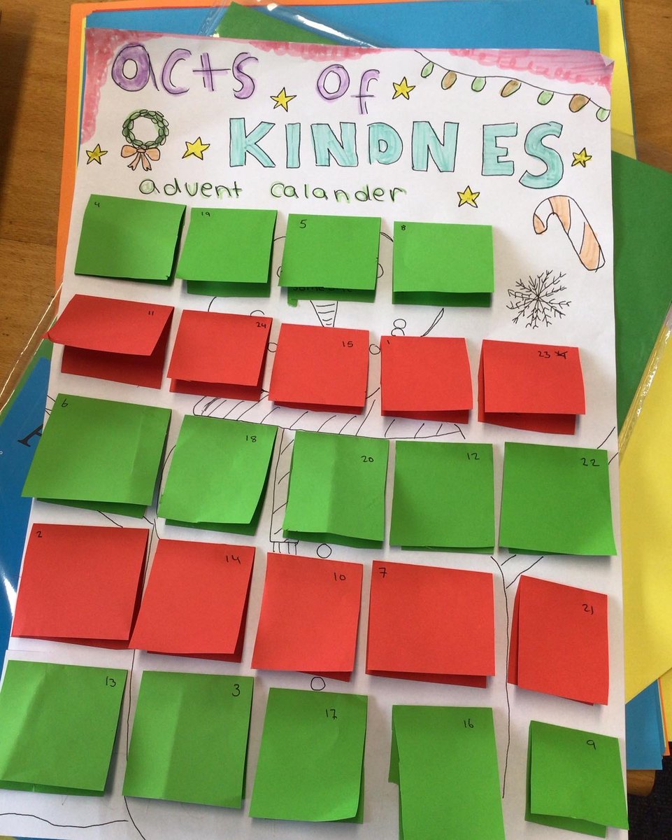 LoretoAbbey_'s tweet photo. Some of the Advent “Acts of kindness” calendars that have been created by our students. They look great! #actsofkindness #advent #loretocommunity https://t.co/IEjNdLuVkf