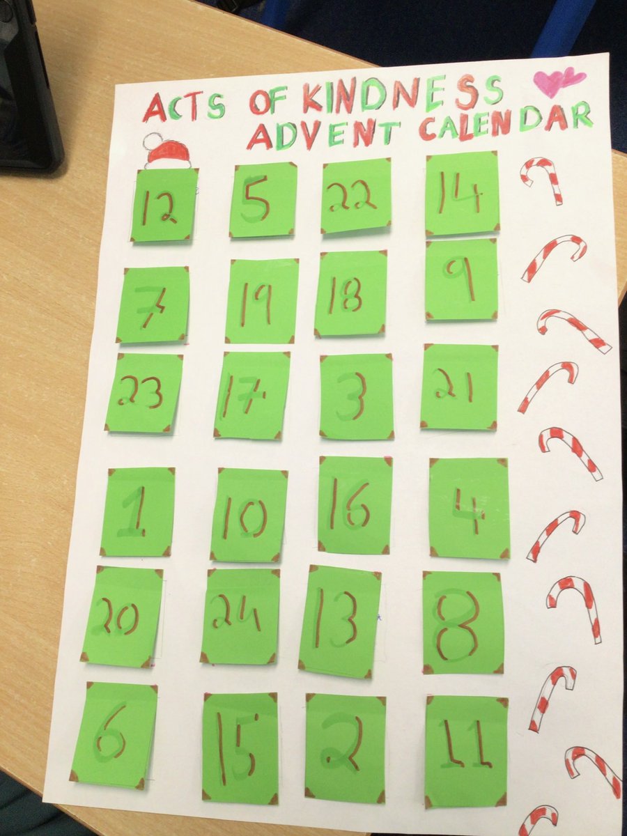 LoretoAbbey_'s tweet photo. Some of the Advent “Acts of kindness” calendars that have been created by our students. They look great! #actsofkindness #advent #loretocommunity https://t.co/IEjNdLuVkf