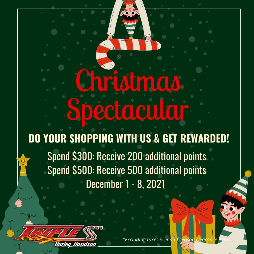 TripleSHD's tweet photo. ✨Shop with us this week &amp; get rewarded! ✨ Offer good through December 8, 2021! 🎅 #motorcycle #motorclothes #motorcyclelife #christmas #ChristmasShopping #harleydavidson #morgantown #westvirginia #tripleshd #triplesharleydavidson https://t.co/p6uW8u9dfJ