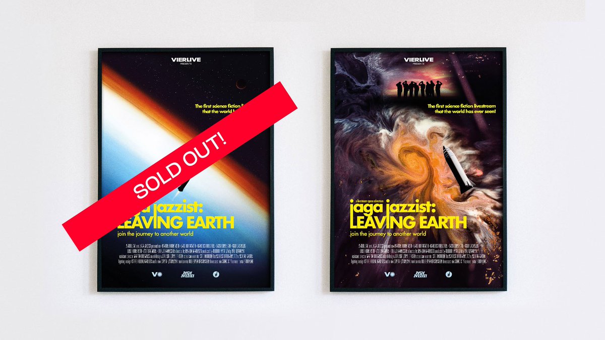 Wow! The poster, “Eternal Horizon” is already sold out! 🤯 Glad you liked them as much as we do. 
Still a few copied left of “Space Adventure”. Be quick and run over here -&gt;￼ vier.live/act/jaga-jazzi…