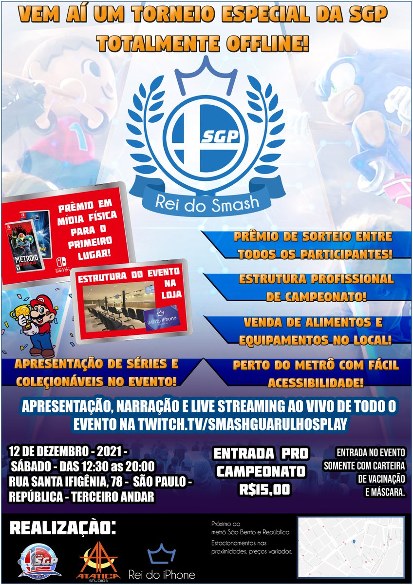 SmashGuarulhos's tweet photo. ATENÇÃO!

A data do Torneio foi alterada para DOMINGO, dia 12, um dia depois da data original!

Todo o resto das informações continuam as mesmas! Esperamos você lá! https://t.co/8CUTrwA3ig