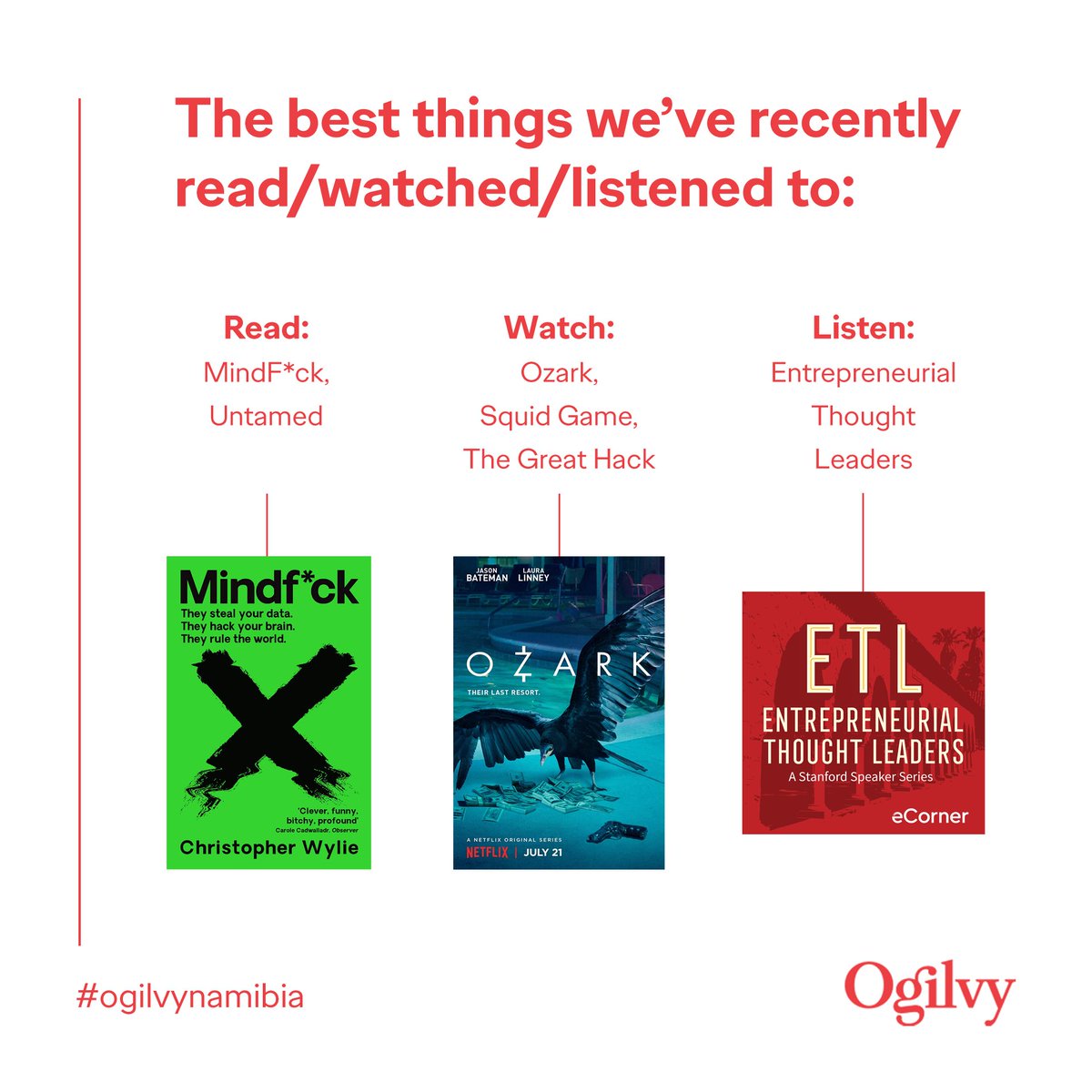 It's the season of giving, here's our top read / watched / listened to.

With love,
From Team Red 

#ogilvynamibia