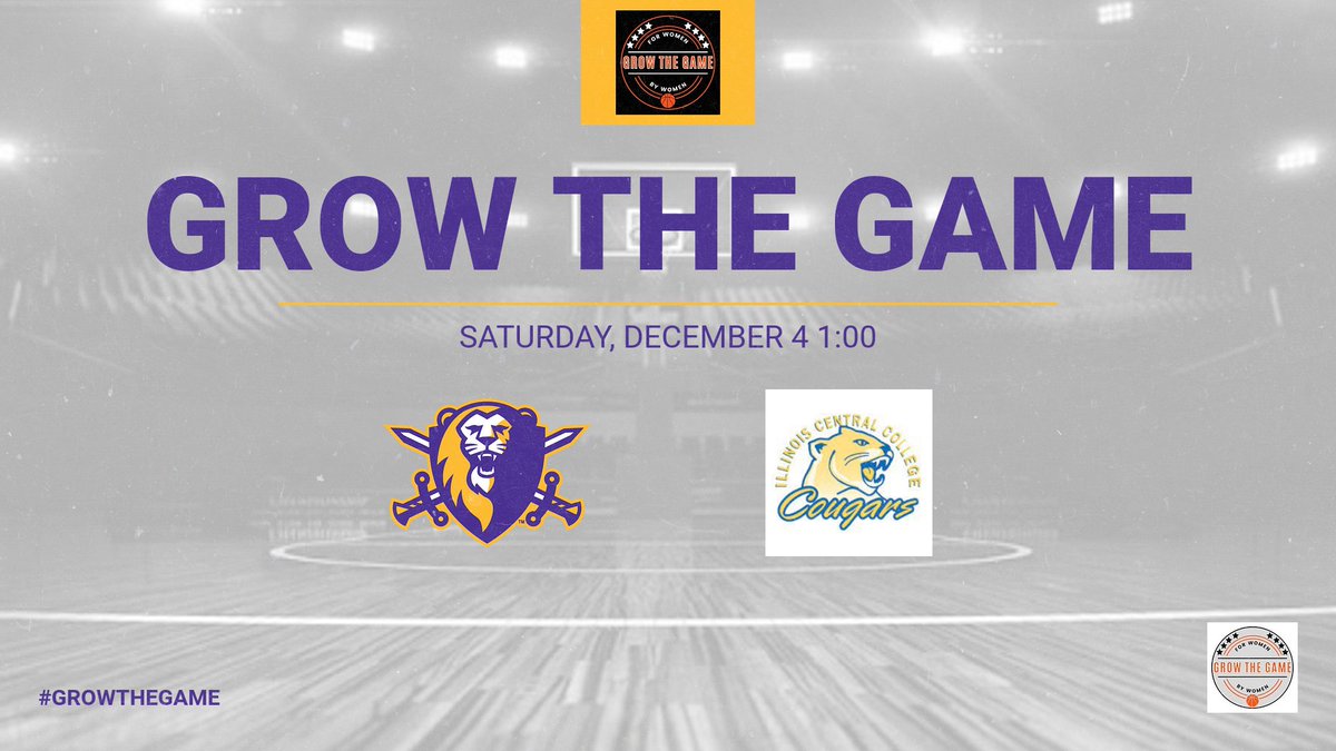 Please join us Saturday, Dec. 4, 1:00 vs. ICC! Grow the Game event to raise awareness of the importance of equality&amp;giving all girls&amp;women the opportunity to lead, compete, collaborate&amp;honor one another thru the game of basketball.  #GrowTheGame