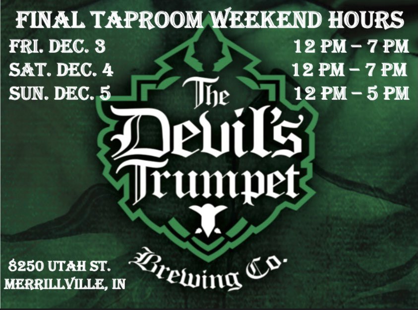 Join us for our final weekend before we close the taproom. We’ll be open Friday 12-7, Saturday 12-7, &amp; Sunday 12-5. #dtbrewingco