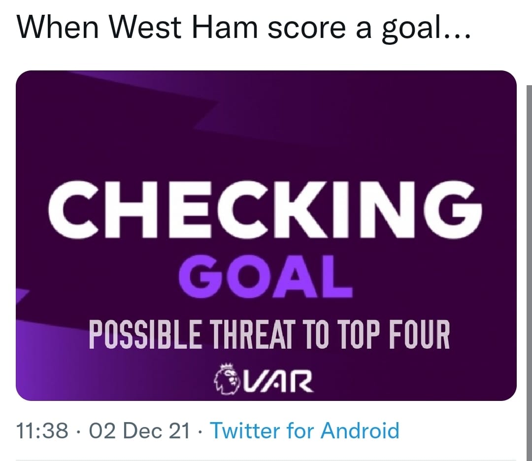 moorehurstpeter's tweet photo. Granted we didn't play well but come on #PremierLeague #VAR #clearandobviouserror ? https://t.co/xcpfMt1jEE