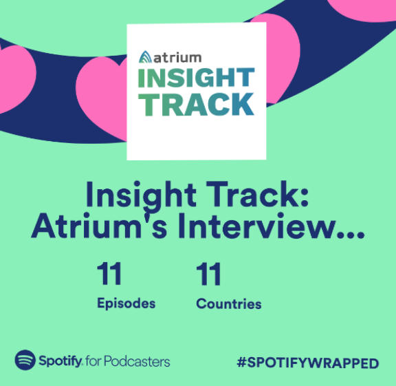 AtriumAi's tweet photo. A big year for our #InsightTrack podcast, according to Spotify! 🎙
In addition to Spotify, listen anywhere you get your podcasts: https://t.co/1kDIXGND1I New episodes coming this month!
#SpotifyWrapped #2021PodcasterWrapped https://t.co/gT1RnvMnt5