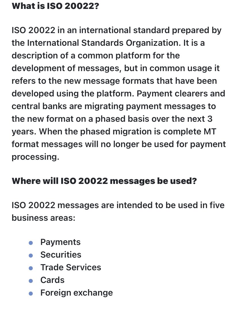YourBroQuincy's tweet image. #ISO20022  

The standard is not whats surprising.

Whats surprising is that there is a growing adopted global standard &amp;amp; people still think that non compliant technologies will be used, 

You want adoption? Well it looks like you need to fit the message standards needed