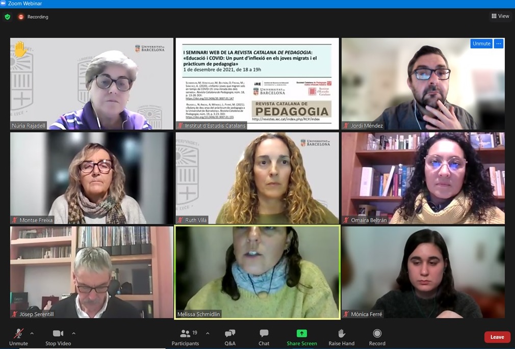 diiub's tweet photo. Ahir vam participar en la webinar de la @RPedagogia: "Educació i COVID: Un punt d'inflexió en els joves migrats i el pràcticum de pedagogia", on vam parlar del nostre article "Infants i joves que migren sols en temps de COVID-19. Una mirada des dels serveis". https://t.co/aYMezG8U1q