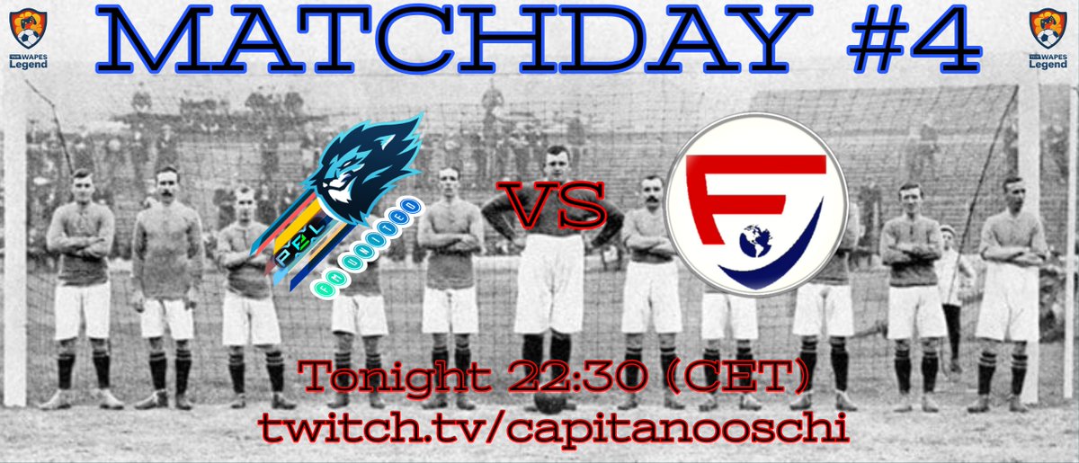 Who ate all the pies? We will see it - tonight 22:30 (CET). <a href="/WapesLeague/">WAPES League 11vs11</a> Legend League Round 4 against <a href="/FumaUnited/">FUMAUnited</a> . See you on the pitch! 
#fullmanual #11vs11 #wapesleague #PES2021 
--> twitch.tv/capitanooschi