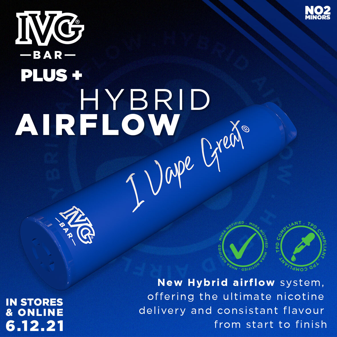 ivgeliquids's tweet photo. Our Brand New IVG Bar Plus has a new Hybrid airflow, offering the ultimate nicotine hit/delivery and flavour at the same time!💙
Out Online and Instore December 6th
#ivapegreat #ivg #vapenation #stopsmoking #No2Minors #blueraspberry #icevape #ivgbarplus https://t.co/22xC8ZeyOO