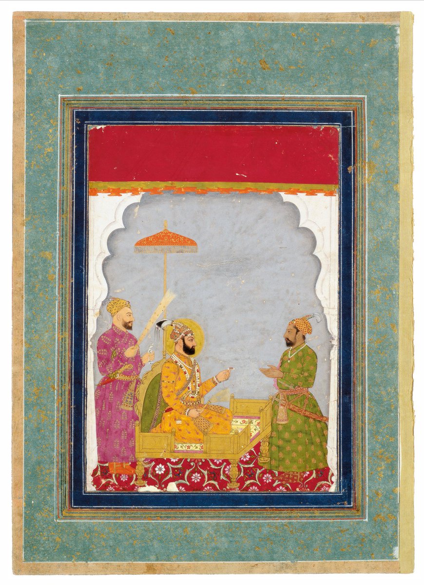 ssharadmohhan's tweet photo. The #Mughal empire weakened after #Aurengzeb's death in 1707. It's position was further undermined by son #Farrukhsiyar who gave away concessions to #EastIndiaCompany.
From #DavidCollection c1715 painting of 'Farrukhsiyar bestowing a Bracelet'.
@Peachtreespeaks @ranjona @iamrana https://t.co/AOvWm4rYbW