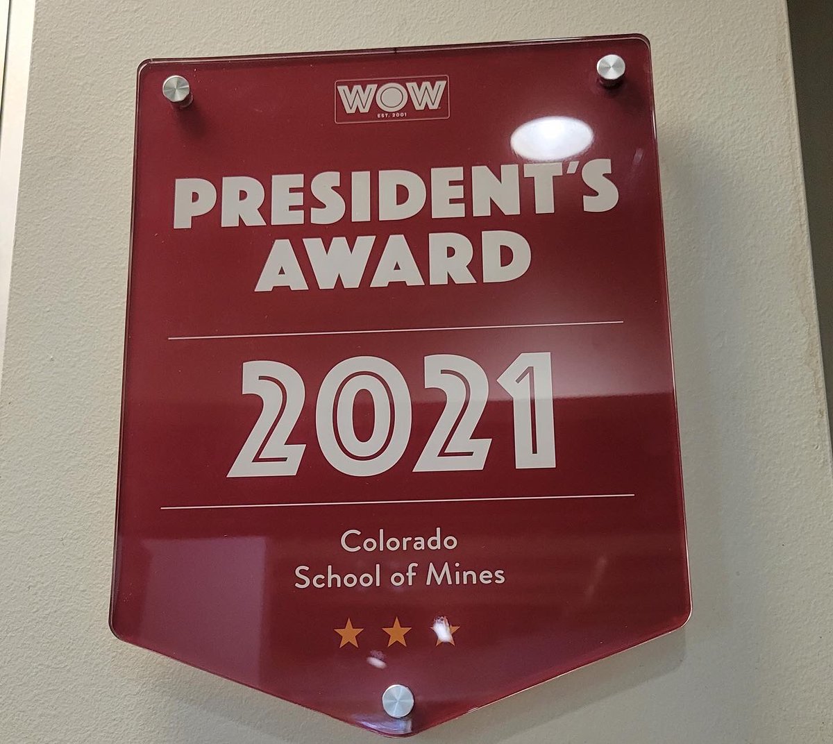 Congrats to our team at WOW for receiving the President’s Award! WOW has received one of the highest audit scores for all WOW locations and has become the training location for new operators across the nation!
This team deserves all the kudos for their hard-work!