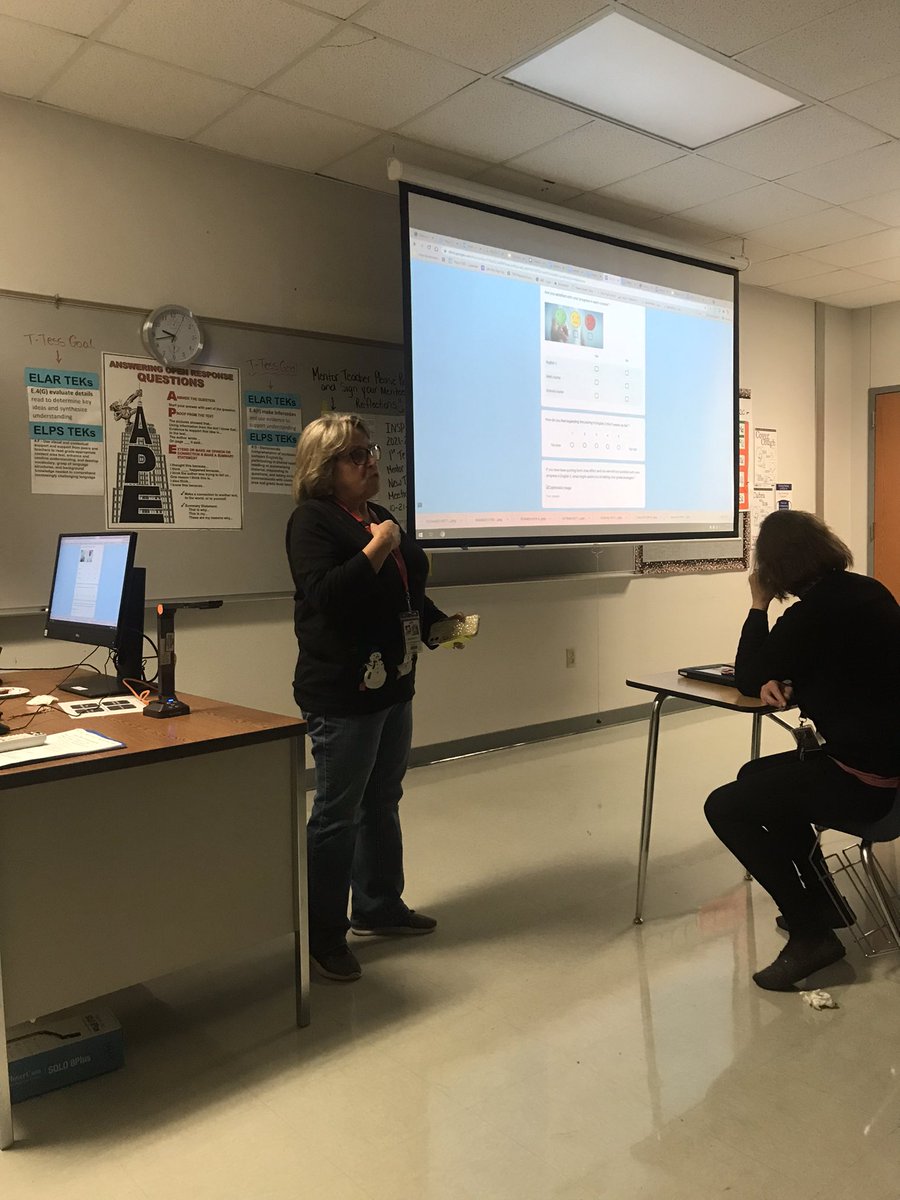 HHS ELA teachers learning from each other at our ELA Department meeting. Mrs. Weathers presented over “Building in Automatic Reteach Opportunities”. Dr. Knippa presented on the usage of menu assignments. Ms. Coppedge &amp; Ms. Honeycutt presented on interactive notebooks. <a href="/Hays_Hawks/">Hays High School</a>