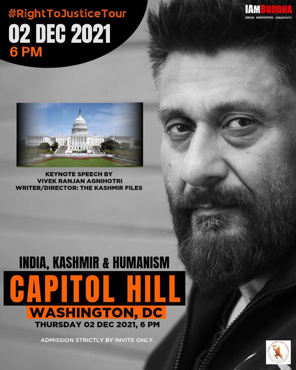 vivekagnihotri's tweet photo. Tonight I’ll be delivering keynote speech to Congressmen, senators and policymakers on ‘India, Kashmir &amp;  Humanism’ at The Capitol - American temple of democracy. 

World peace is the question. Indian knowledge is the answer. 
#RightToJusticeTour https://t.co/USnyr7svSA