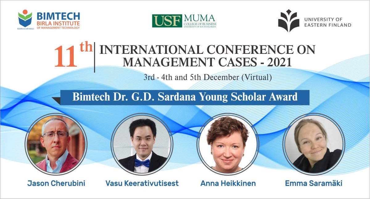BIMTECHNoida's tweet photo. 11th International Conference on Management Cases 2021
December 3 to 5, Virtual Mode. Meet the winners of Case Centre Competition.
Register here to attend the inaugural session FREE: https://t.co/qfCsCtdIle
#ICMCBIMTECH #ICMC2021 #BIMTECH https://t.co/lchRmlcc44