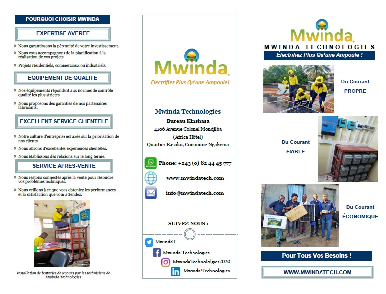 MwindaT's tweet photo. POURQUOI @MwindaT EXISTE? Pr rendre les solutions d'énergie propre &amp; financement largement accessible aux clients résidentiels, commerciaux &amp;industriels en Afrique. + d’info: info@mwindatech.com, WhatsApp +243824445777, web https://t.co/6Vr8JrHe3c. #mwindatechnologies #solaire https://t.co/fyvTI9ALng