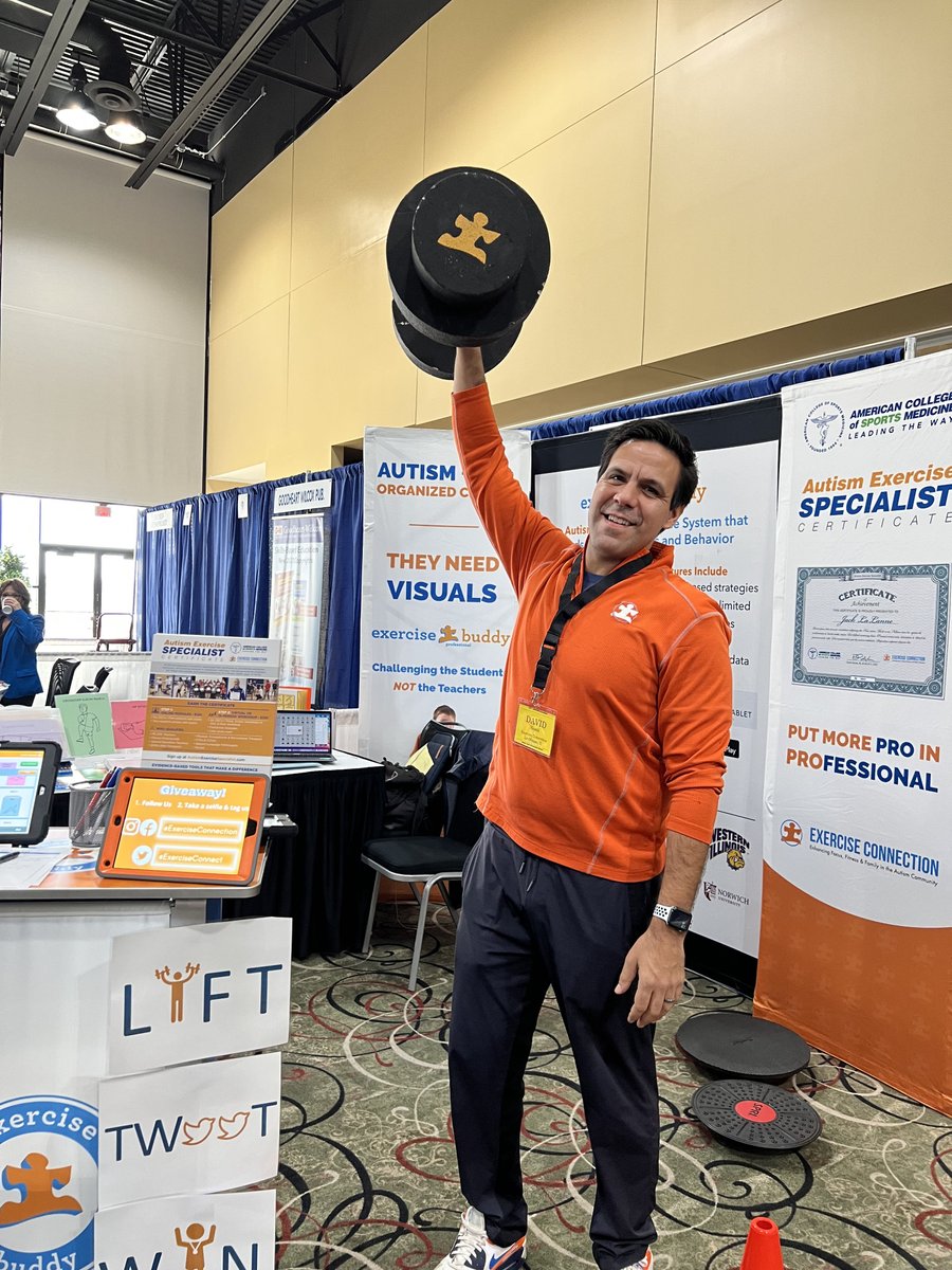 ExerciseConnect's tweet photo. #IAHPERD21 Stop by our booth to say hi 👋 to Coach @DavidGeslak and @Amber_Pantaleo, plus enter our special giveaway! @IAHPERD https://t.co/n1aCFRSA0L