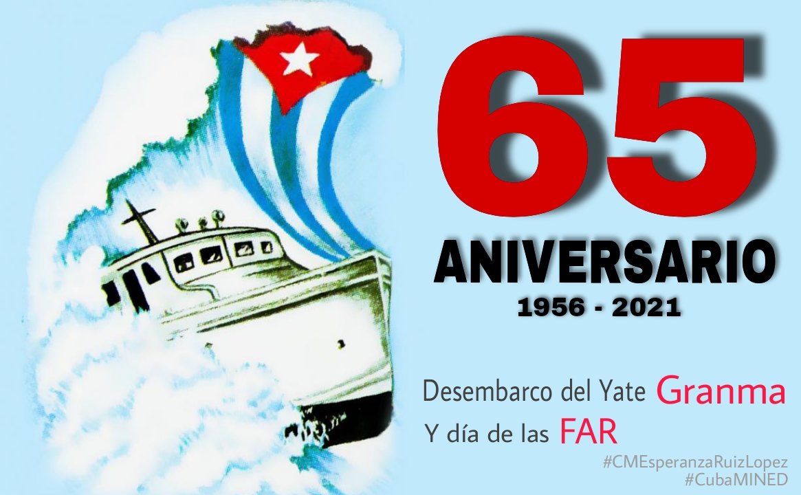 Si salgo llego, si llego entro, si entro triunfo.
                                               Fidel

Día de victorias para nuestro pueblo hoy 2 de diciembre.
@CMEesperanzaRuizLopez
<a href="/CubaMined/">MINED</a> 
@EducacionCorralillo