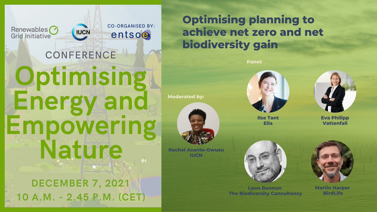📢I’m excited to be speaking the conference 'Optimising Energy and Empowering Nature'💚by @RenewablesGrid @IUCN & @ENTSO_E on 7 Dec!

⏰Be part of the discussion & register👇🏽
energyandnatureconference.eu

#EnergyandNature #ClimateAction #RenewableEnergy #biodiversity #BestPractices