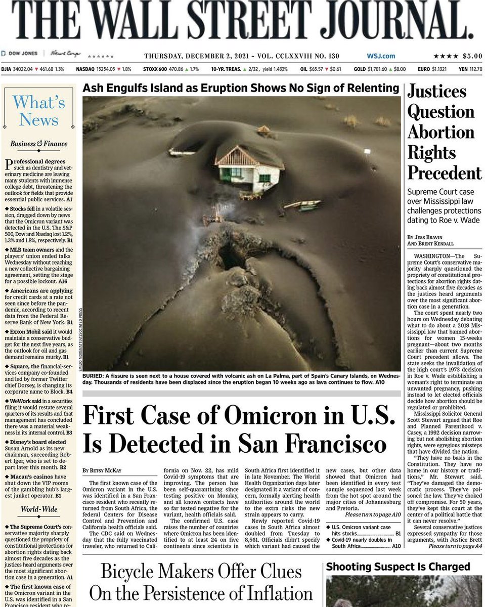 EmilioMorenatti's tweet image. #lapalma en portada del @WSJ