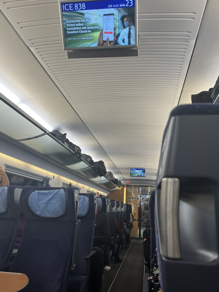 jakobrebi's tweet photo. In a train after a long time.. casually traveling at 230km/h.. German railways 😅 

#deutschebahn #Bahn #berlin #germanRailways https://t.co/7pxk2e65BM