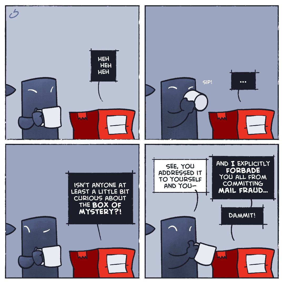 jeremiahdogwood's tweet photo. “Box” full of Potato Ninjas 
#doodcember21 #box #thepostalservice #usps #canadapost #mailfraud #dickinabox #potatoninjas #ninja #comics #comicstrips #dailycomics #funny #yvr https://t.co/a2y833G2Gt