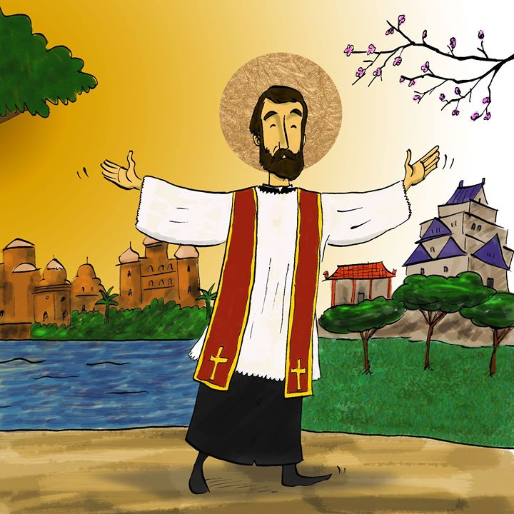 Hoy 3 de diciembre, es el día de San Francisco Javier, titular de nuestra comunidad de la ciudad de Alicante. Un hombre para quien el mundo del siglo XVI no tenía límites que frenara el anuncio de lo que le llenaba el corazón: Cristo.
(Dibujo: Ignasi Flores Ballarín)