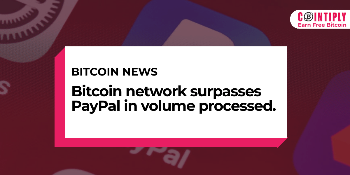 CointiplyFaucet's tweet photo. 💣 BITCOIN NEVER STOPS 💣⁣⁣
⁣⁣
Bitcoin surpasses PayPal in terms of value transferred and sets its sights on Mastercard, according to Blockdata's report.🔥⁣⁣
⁣
Do you think BTC will one day overtake mastercard? 💳 https://t.co/JOo0k49KAa