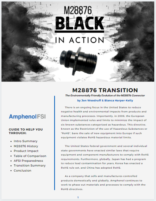AmphenolFSI's tweet photo. In 2021, the Navy released the new spec for M28876 connectors.  @AmphenolFSI dives into the history of the specs, the transition, and what we have done and continue to do in order to prevent your business from being negatively impacted by it.https://t.co/6RDEh3Cplm https://t.co/BoLUSbJTwM