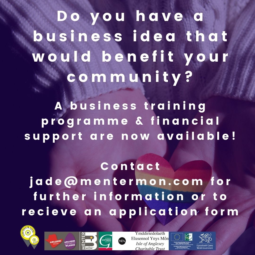 ‼️ ANNOUNCEMENT ‼️

What is your definition of 'community'?
Do you want a chance to receive £ 1000 to develop or start your own business, for the benefit of that community ?!🤩

Contact jade@mentermon.com for more information or to apply 🙌

<a href="/MenterMon/">Menter Môn</a>