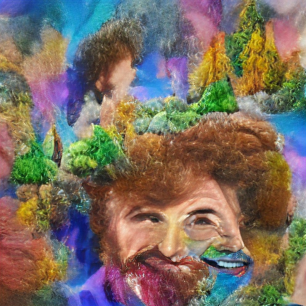Dubleau's tweet photo. Bob Ross on LSD
~
#ai #aiart #gan #vqgan #clip #lofi #machinelearning #poetry #digital #art #digitalart #generativeart #neuralart #dubleau #debesturing #bob #bobross #happylittletrees https://t.co/VMzf6dU5Jt