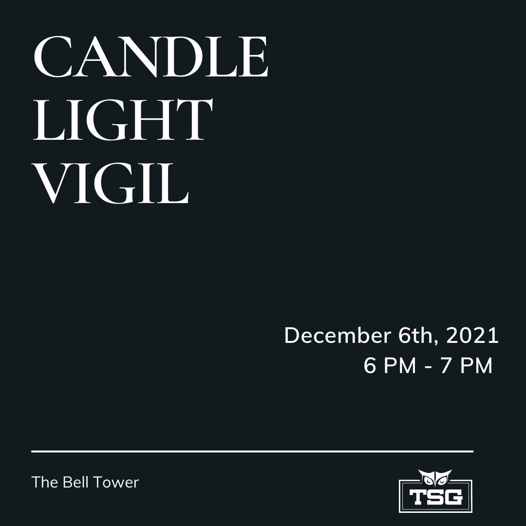 TempleTSG's tweet image. On Monday December 6th, TSG will be hosting a vigil for the 3 student lives lost this past week. The vigil will be held at the Bell Tower from 6-7. We hope to see you all there.
