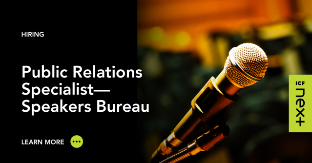 amymurphy000's tweet photo. Can you prepare clients for high-profile external speaking opportunities? As a Public Relations Specialist, you'll plan and implement a speakers bureau program for our cybersecurity-focused client organization. Arlington, VA location. @joinICF https://t.co/OIz3dZ6Khl https://t.co/uguXeGXMeh