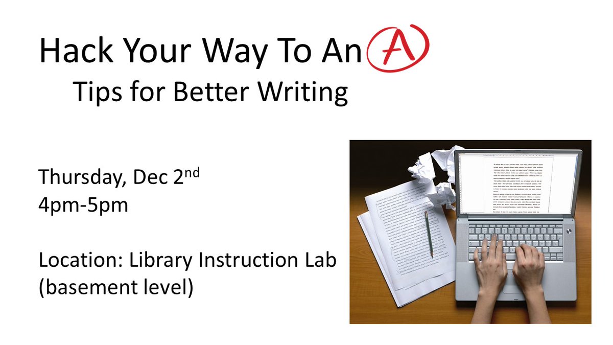 Do you have final papers to write? Join us for 10 tips that will make writing papers more fun, effective, and powerful! Register at niagara.libcal.com/event/8549716