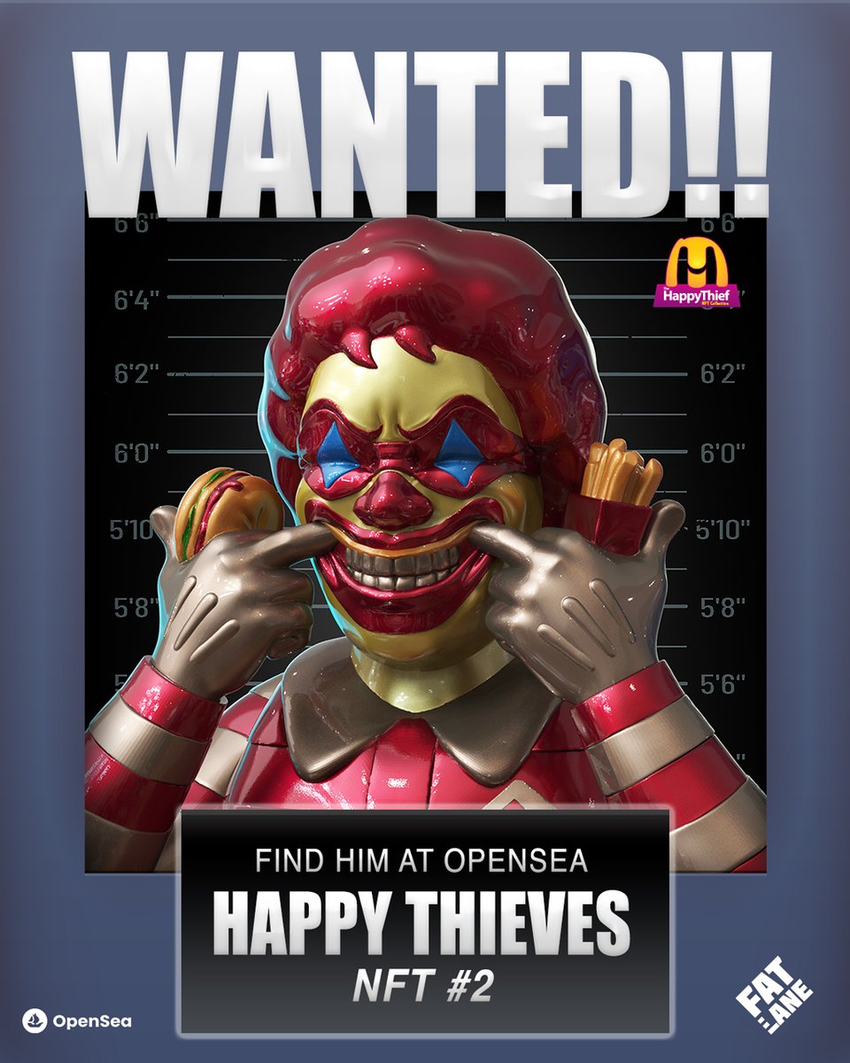 fat_lane's tweet photo. 🚨MOST WANTED!!🚨
To All Holder, The face of Happy Thieves have been minted. Let's go catch up!!
https://t.co/u3IbrGXKeo

#NFT  #NFTs #NFTcollectibles #NFTdrop #fatlanetoys #fatlanenft https://t.co/SdhYAm5kTe
