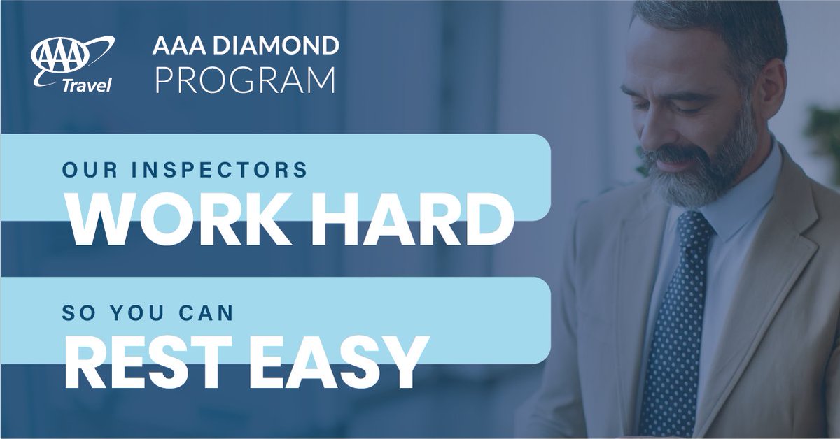 AAA_Travel's tweet photo. ☑ During the holidays, you can feel confident that AAA's Diamond Program - now more than ever with our NEW Inspected Clean Criteria - thoroughly checks hotel cleanliness and condition.
🔷 Learn more: https://t.co/EZY7872Wvv
#AAADiamonds #Hotels #Travel #AAATravel #CleanHotel https://t.co/qFC22fMufD