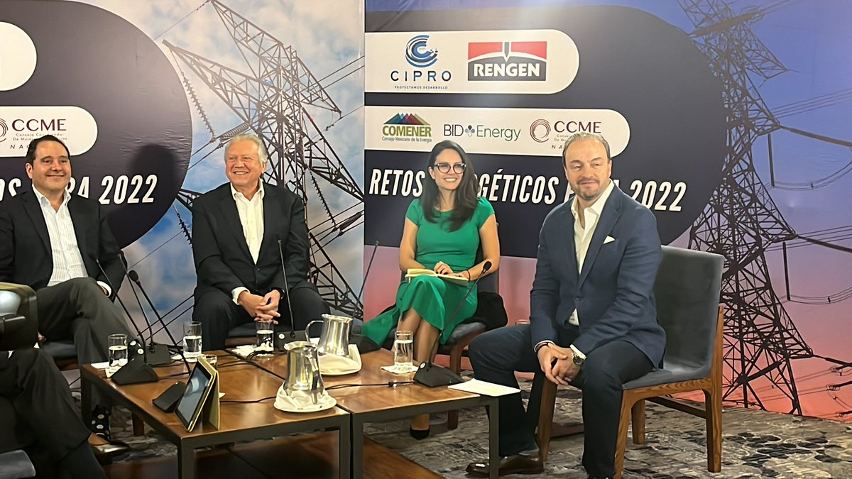 Nuestro Presiente <a href="/juanc_acra/">Juan Acra</a> ya se encuentra en la mesa redonda Retos Energéticos para 2022 en la que también estarán <a href="/SofiaPerezGM/">Sofía Pérez Gasque M</a>, <a href="/OscarScolari/">oscar scolari</a>, <a href="/manuelsalasf/">Manuel Salas Flores</a> y Andrea Lozano  
<a href="/RengenEnergy/">Rengen Energy</a> <a href="/CIPRO_MX/">CIPRO LATAM</a>

Link de zoom: bit.ly/3lde0qC