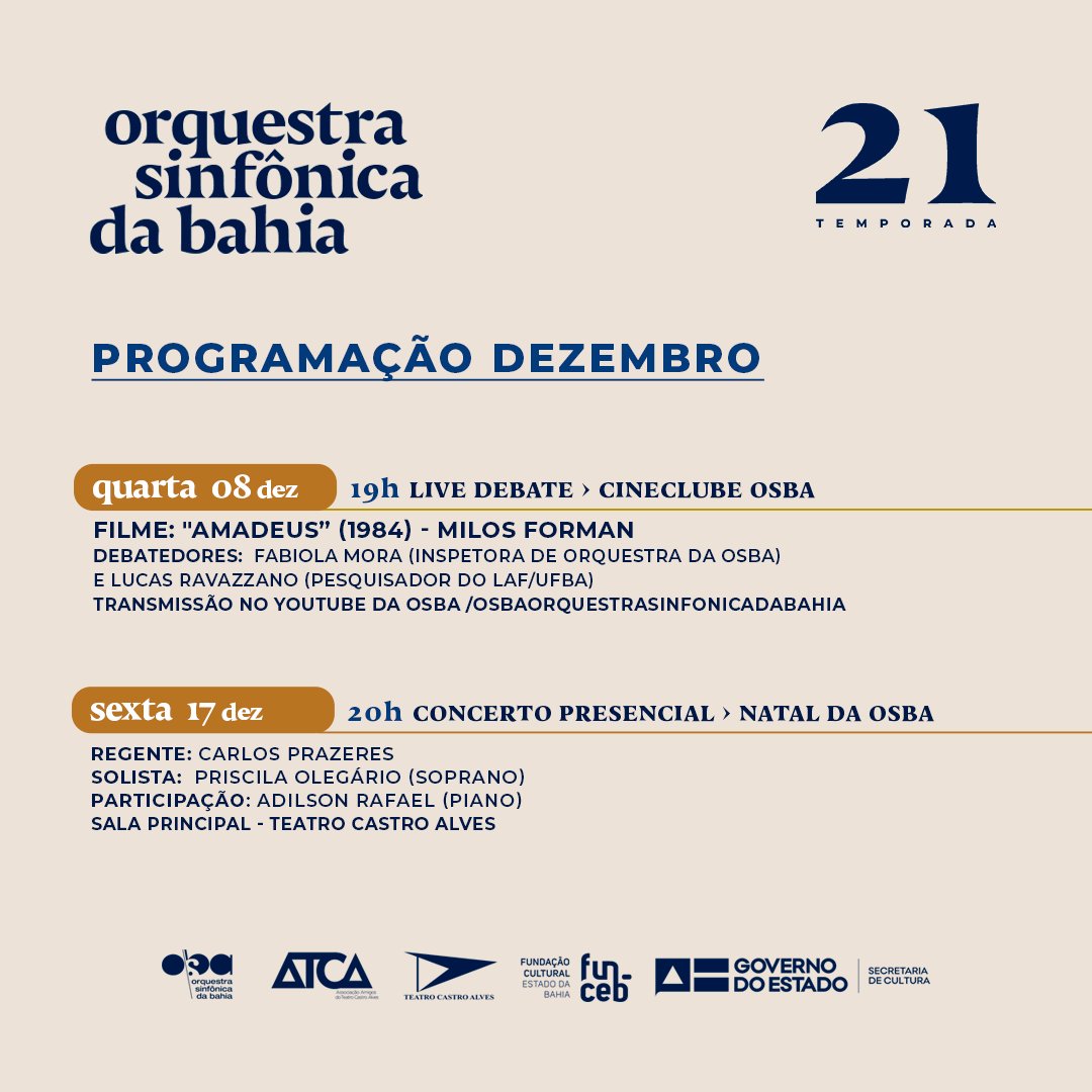 OSBA_TCA's tweet photo. Vem, dezembro! 😍

📌Importante: em breve, traremos informações sobre ingressos do concerto “Natal da OSBA” 🤩

#VivaOSBA #NataldaOSBA #ConcertodeNatal https://t.co/qZ5Gu2waEH