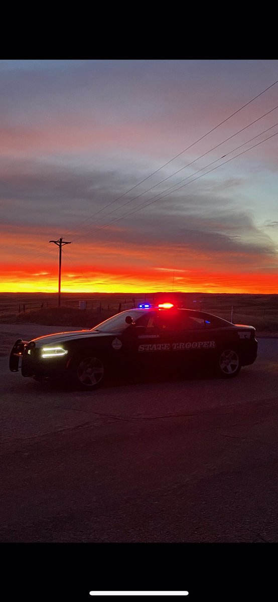 NSP_TroopE's tweet photo. So it turns out yesterday morning provided and amazing sunrise not only across #WesternNebraska but across all of #Nebraska as well. These are a few pictures from Trooper Ahrendt (#40) in Sidney and from Lisa Merritt in Hay Springs, as well as mine. #CruiserCalendar https://t.co/eiBEoUgxBo