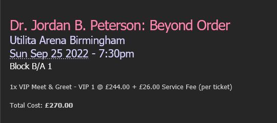 I cannot wait to see <a href="/jordanbpeterson/">Dr Jordan B Peterson</a>!

#12rulesforlife #12morerules #beyondorder #jordanpeterson #psychology #live #birmingham #utilitaarenabirmingham #vip #meetandgreet
