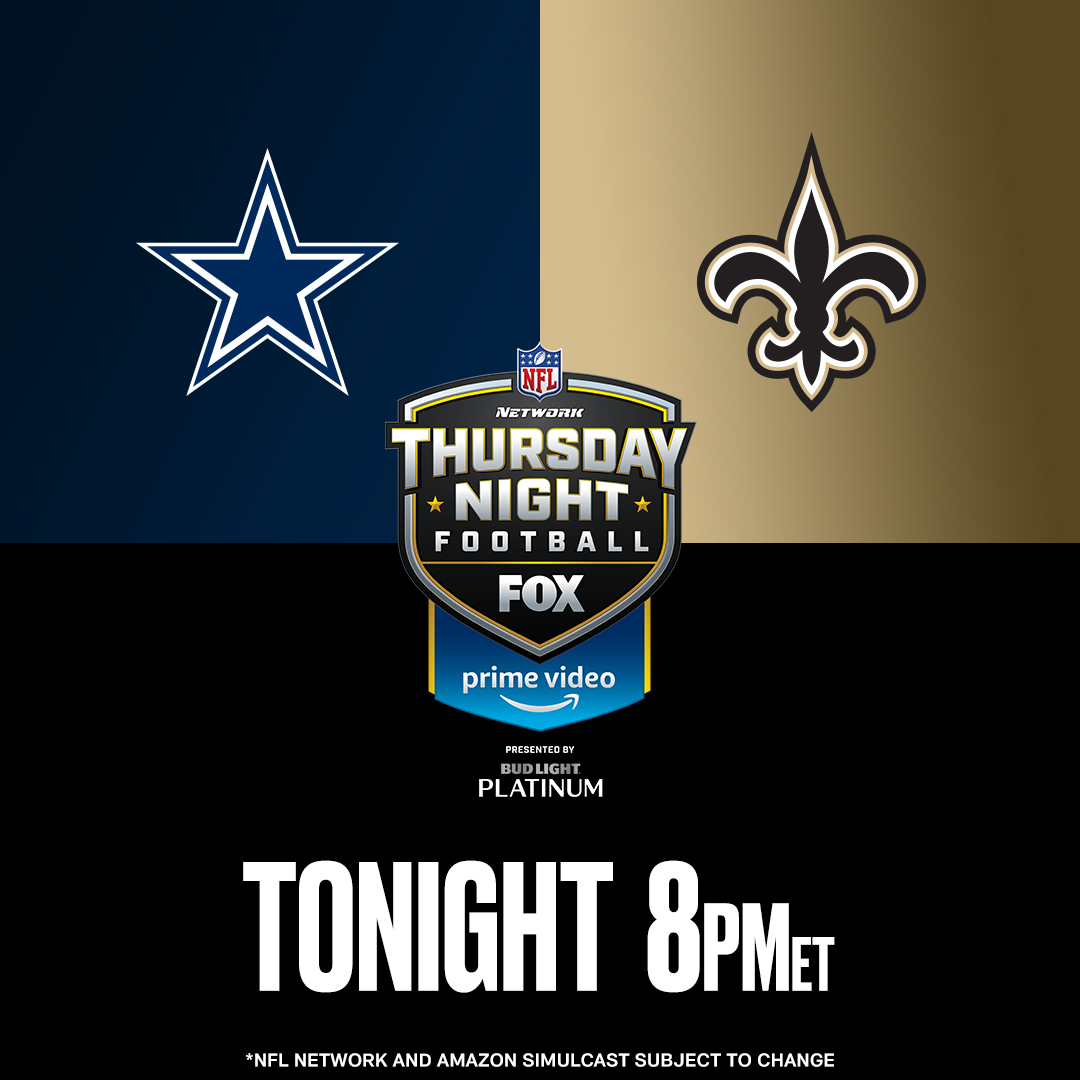 NFL Media on X: ''Thursday Night Football' continues TONIGHT w/  @dallascowboys vs. @Saints! 