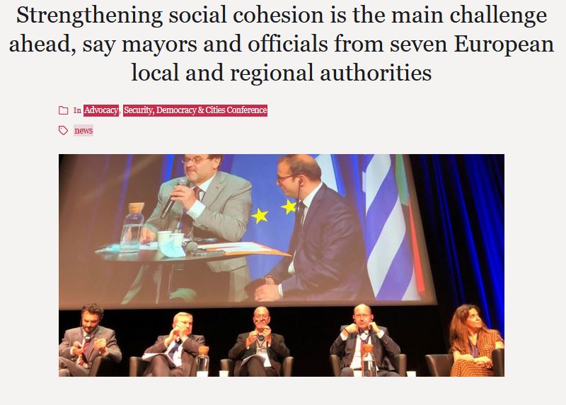 Efusnews's tweet photo. [#CitiesHelpingCities] 

👥 A direct dialogue between  #European #mayors on promising practices and common issues of #UrbanSecurity took place during the #sdc2021 conference.

Read the article👉 https://t.co/gdn0fNL61D https://t.co/Vn2NIaM7JS
