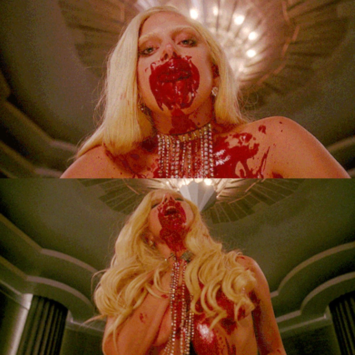 ladygaga_times's tweet photo. I wanna tear you apart. 
#LadyGaga in #AHSHotel. https://t.co/N0Vk8lb7ij