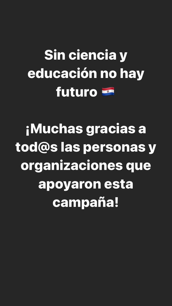 Sin ciencia y educación no hay futuro 🇵🇾📖🔬

Finalmente hoy la Cámara de <a href="/DiputadosPy/">Cámara de Diputados</a> confirmó la restitución del 100% de los fondos <a href="/FeeiParaguay/">FEEI Paraguay</a> para el PGN 2022

Ahora el #Noalrecorte es oficial

Seguiremos trabajando para defender la ciencia y educación en Paraguay 💪🏽