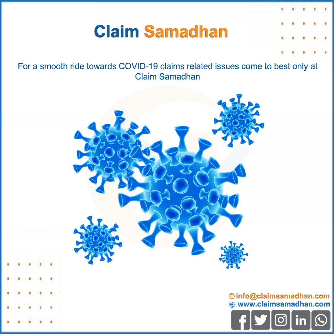 claimsamadhan's tweet photo. For a smooth ride towards COVID-19 claims related issues come to best only at Claim Samadhan! 

#insuranceclaims #insuranceclaimsrejection #consultant #insuranceagent #insurance #Samadhan #TeamClaimSamadhan #ClaimSamadhan https://t.co/jRmyIQns6j