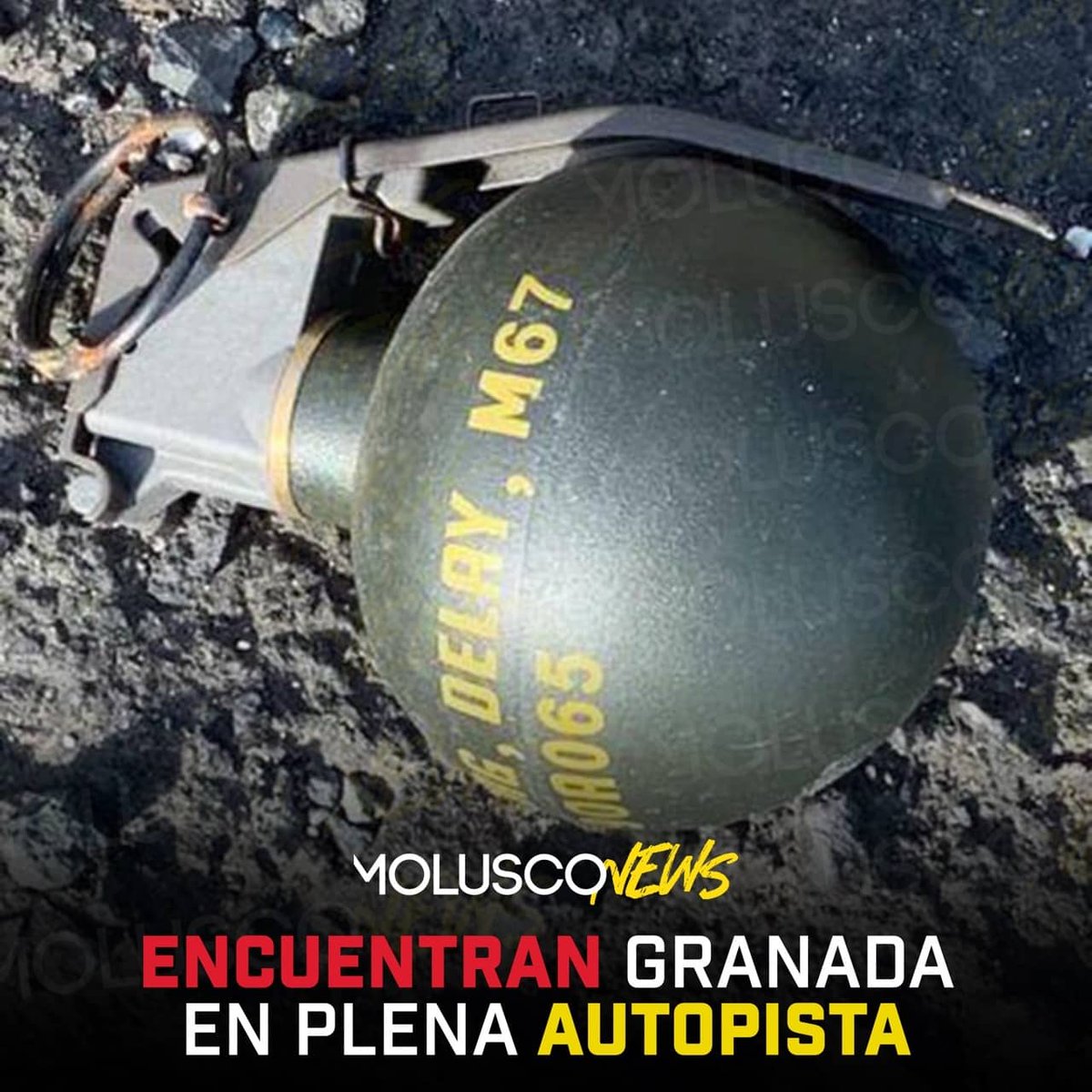 Moluskein's tweet photo. Esta es la granada que paralizó el tráfico en la PR-52 en dirección de Caguas a San Juan.

La División de Explosivos de la Policía la ocuparon y depositaron en un contenedor para ser detonada posteriormente.

#SoloEnPR
#ElMolu 🎧 https://t.co/xbbjcBGldr