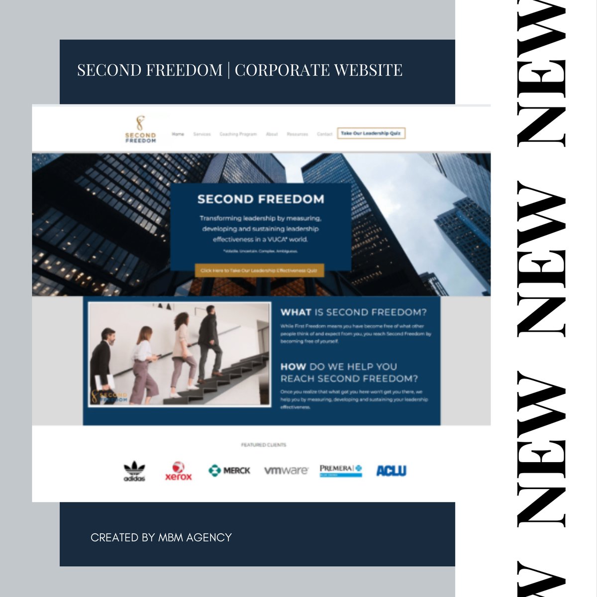 Excited to share a new website launch! Our website design company launched a brand new corporate website design for our client, Second Freedom.