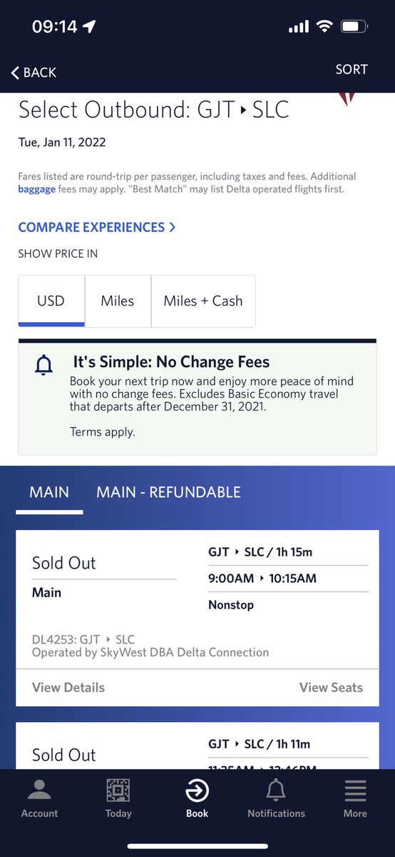 kaartgroup's tweet photo. @GJAirport @DailySentinelGJ @GJCity All flights sold out starting in January.  SkyWest staff told yesterday service was stopping.  Can you confirm continuance of SLC flights for GJ? https://t.co/OJapLIiUNa